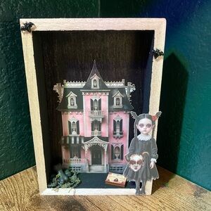 Pink Gothic Dollhouse Shadow Box